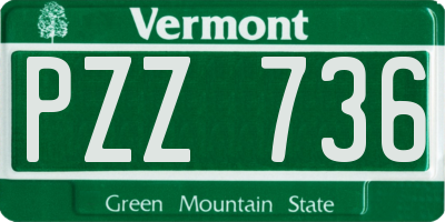 VT license plate PZZ736