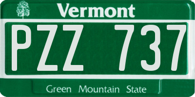 VT license plate PZZ737