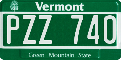 VT license plate PZZ740