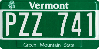 VT license plate PZZ741