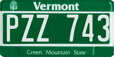 VT license plate PZZ743