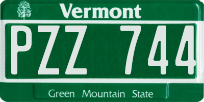 VT license plate PZZ744