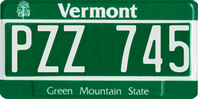 VT license plate PZZ745