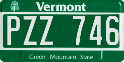 VT license plate PZZ746