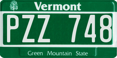 VT license plate PZZ748