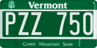 VT license plate PZZ750