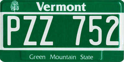 VT license plate PZZ752