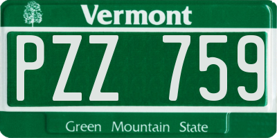 VT license plate PZZ759