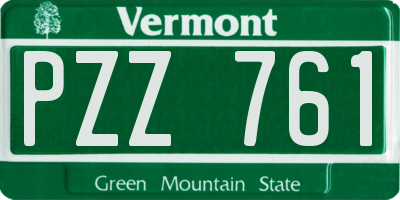 VT license plate PZZ761