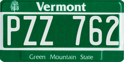 VT license plate PZZ762