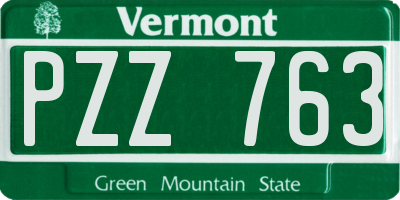 VT license plate PZZ763