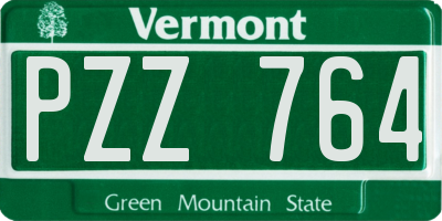 VT license plate PZZ764