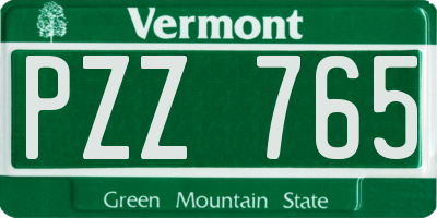 VT license plate PZZ765