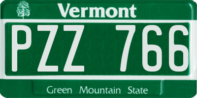 VT license plate PZZ766
