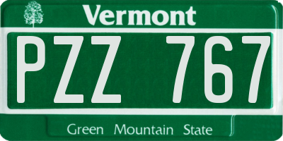 VT license plate PZZ767
