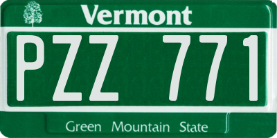 VT license plate PZZ771