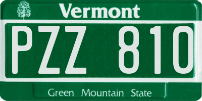 VT license plate PZZ810