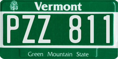 VT license plate PZZ811