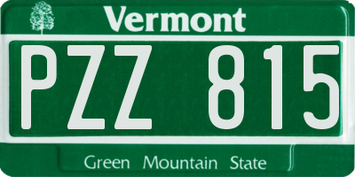 VT license plate PZZ815