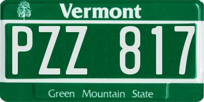 VT license plate PZZ817