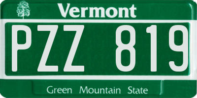 VT license plate PZZ819