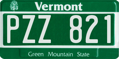 VT license plate PZZ821