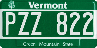 VT license plate PZZ822