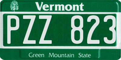 VT license plate PZZ823