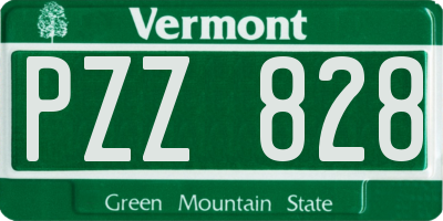 VT license plate PZZ828