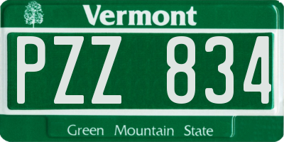 VT license plate PZZ834