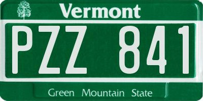 VT license plate PZZ841