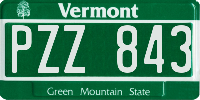 VT license plate PZZ843