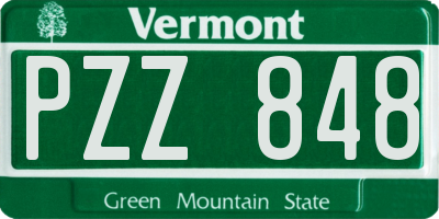 VT license plate PZZ848