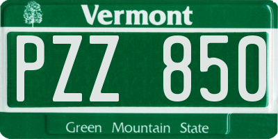 VT license plate PZZ850