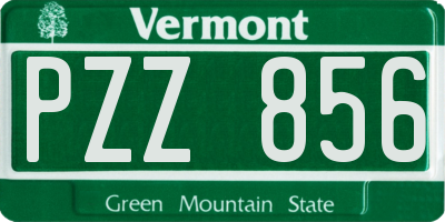 VT license plate PZZ856