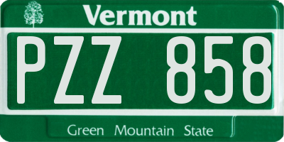 VT license plate PZZ858