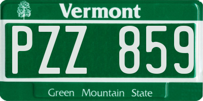 VT license plate PZZ859