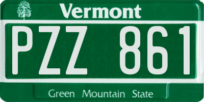 VT license plate PZZ861