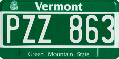 VT license plate PZZ863