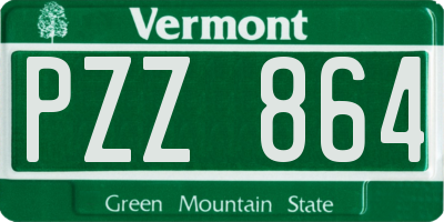 VT license plate PZZ864