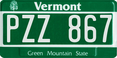 VT license plate PZZ867