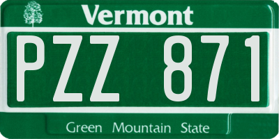 VT license plate PZZ871