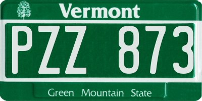 VT license plate PZZ873