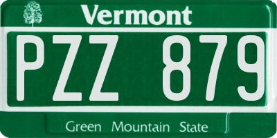 VT license plate PZZ879