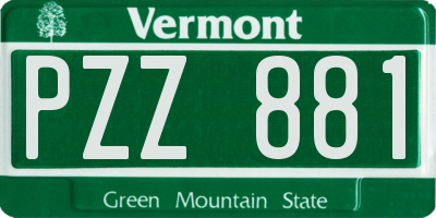 VT license plate PZZ881
