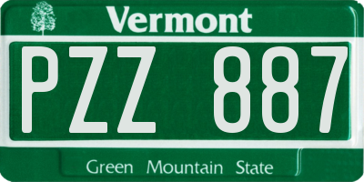 VT license plate PZZ887