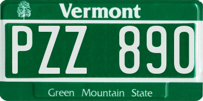 VT license plate PZZ890
