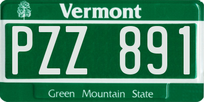 VT license plate PZZ891