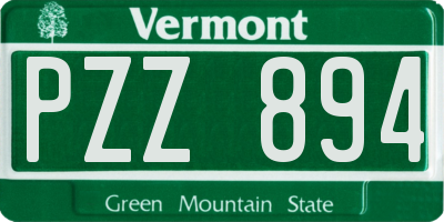 VT license plate PZZ894
