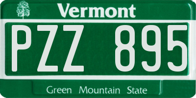 VT license plate PZZ895